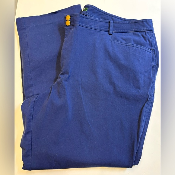 Ralph Lauren plus royal blue straight mid rise cotton stretch pants women's 22W - Picture 5 of 10